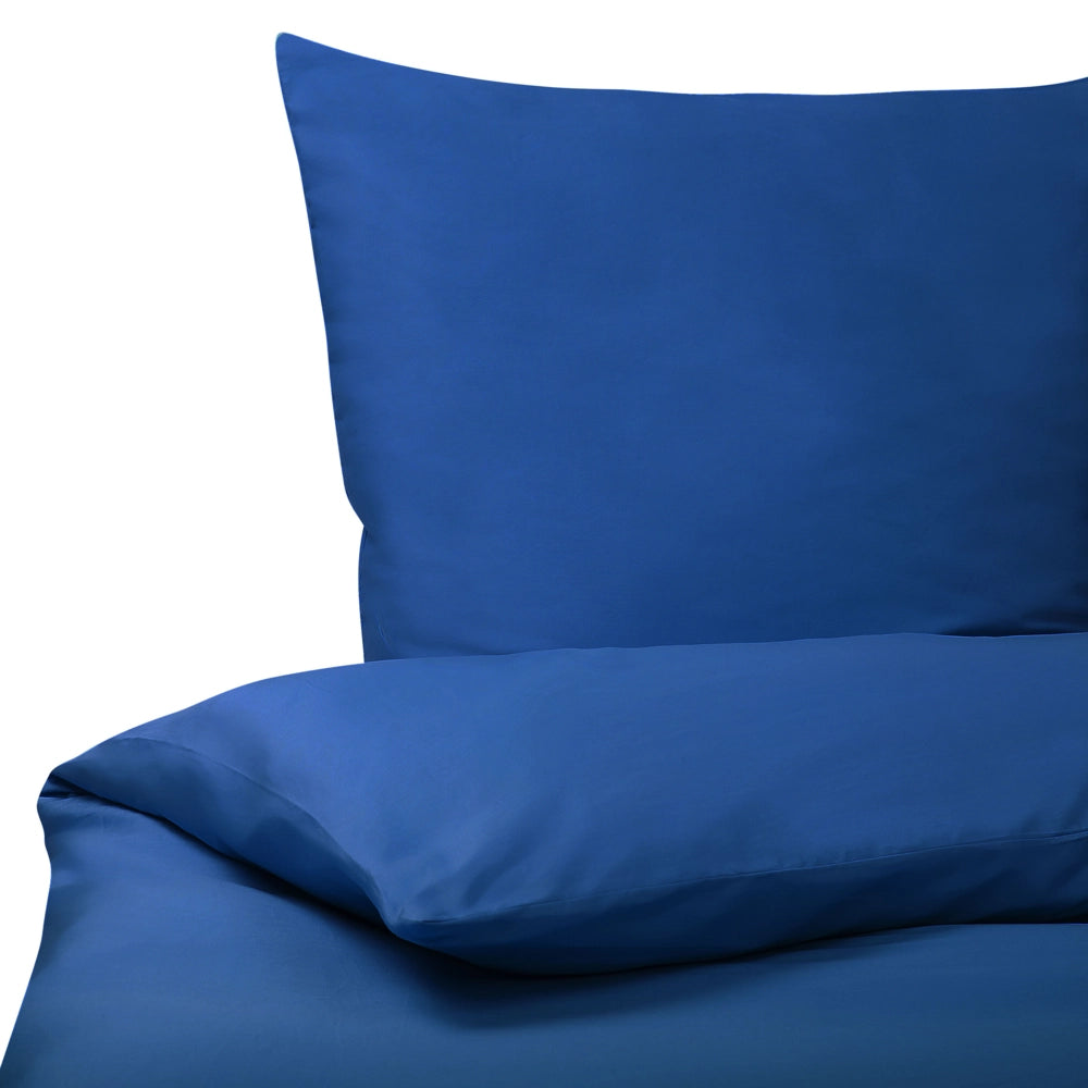 Set di biancheria da letto 220 x 240 cm in cotone a tinta unita blu