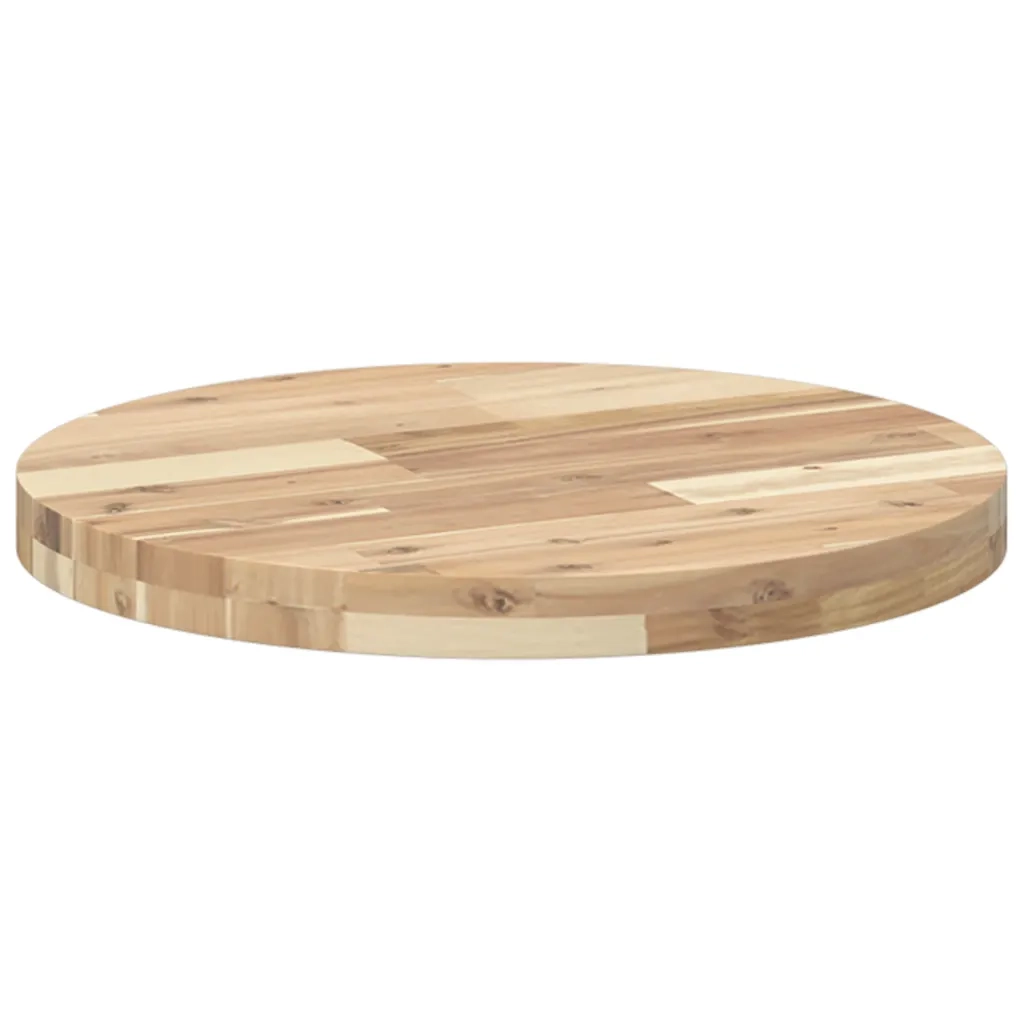 Piano Tavolo | Superficie Tavolo | Piano Scrivania Rotondo ?50x4 cm in Legno Massello di Acacia