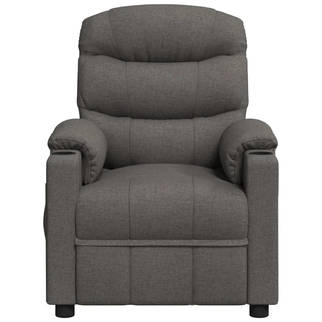 Poltrona Massaggiante | Sedia Relax Grigio Scuro in Tessuto