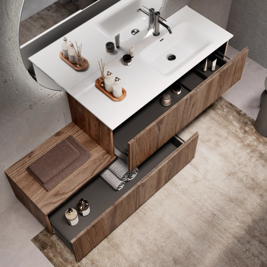 Composizione vasca DX 4 pezzi VENERE rovere rio