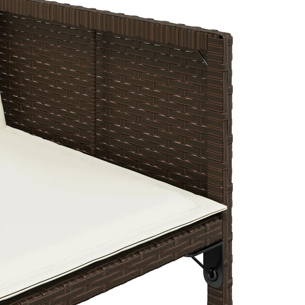 Set da Pranzo da Giardino 13pz con Cuscini Marrone Polyrattan 3278168