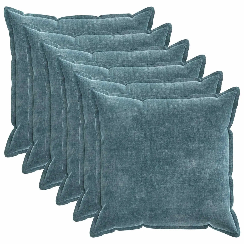 Federa 6 pcs HOUTEN Blu 80 x 80 cm Tessuto Chenille 921684