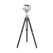 Piantana Contemporaneo Studio Acciaio Cromo Nero 1 Luce E27