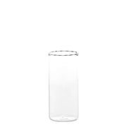 Intrecci Set 6 Bicchieri Highball in Vetro Borosilicato Soffiato a Mano, Elegante Design Bianco e Nero per Long Drink e Cocktail, Alta Resistenza