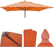 Hoes di ricambio per parasole in legno 4x4 metri - tenda di ombra in poliestere terracotta