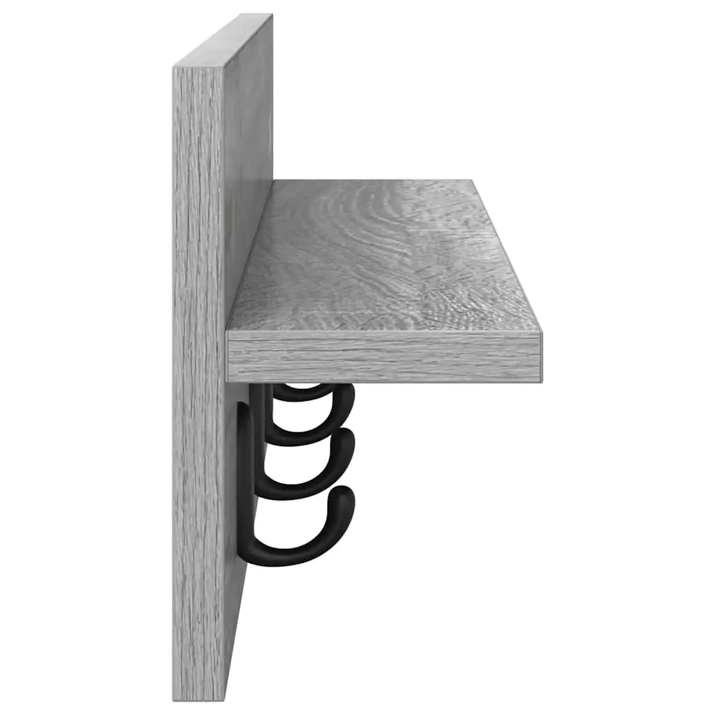 Appendiabiti a muro A parete Grigio Sonoma 60 x 10,5 x 18 cm 874392