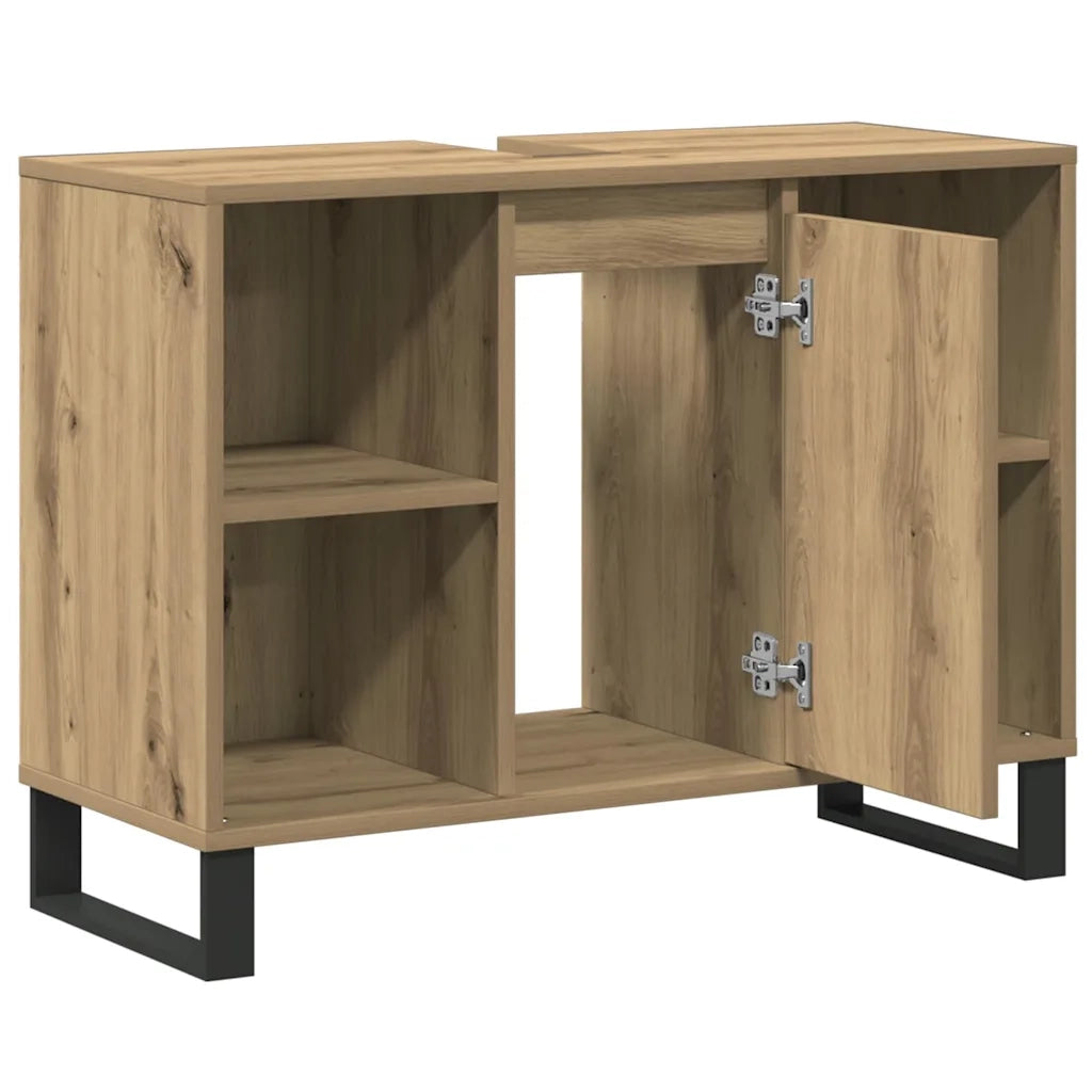Mobile da Bagno con porta Rovere artigianale 80 x 33 x 60 cm 873899