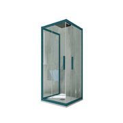 Box doccia 3 lati scorrevole 70x80x70 CM H 200 Vetro Trasparente Profilo Verde Night Watch mod. Kolors Trio