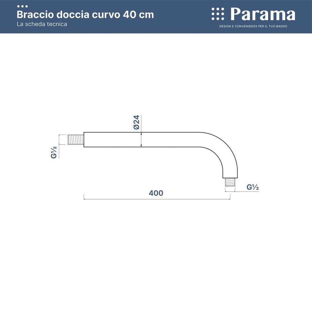 Set doccia cromato - Miscelatore incasso 2 vie Judy, braccio 40cm, soffione slim 30cm e doccino