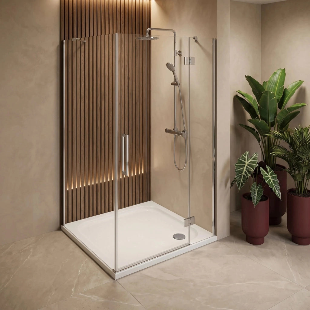 Piatto Doccia Acrilico Rea Belmond White 80x80 Copertura oro spazzolato