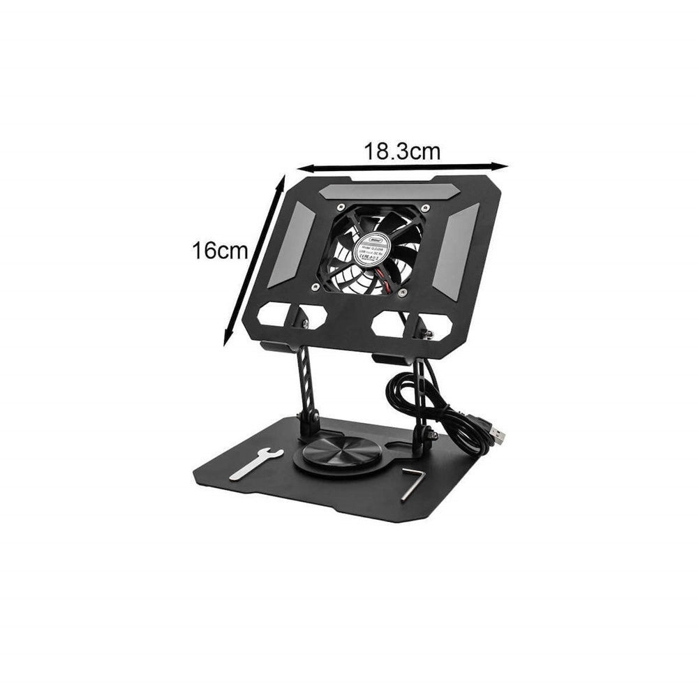 Trade Shop - Supporto Regolabile Per Smartphone Tablet Con Ventola Raffreddamento Rotazione 360° Q-zj268 -