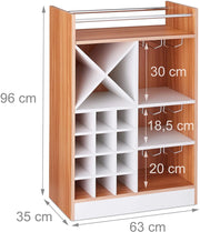 Cantinetta vino con ripiano grande per 8 bottiglie e portabicchieri marrone 13_0001277_2