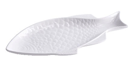 1 Pezzo Piatto da Cucina in Ceramica Forma Pesce 33,5 x 15,5 cm