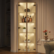 Vetrina angolare LED bianca 62 x 35 x 160 cm in MDF e vetro di sicurezza
