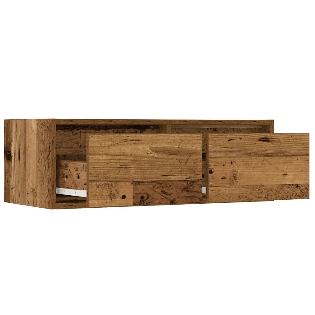 Mobile Porta TV con Luci LED Legno Antico 75x35,5x25 cm 860236