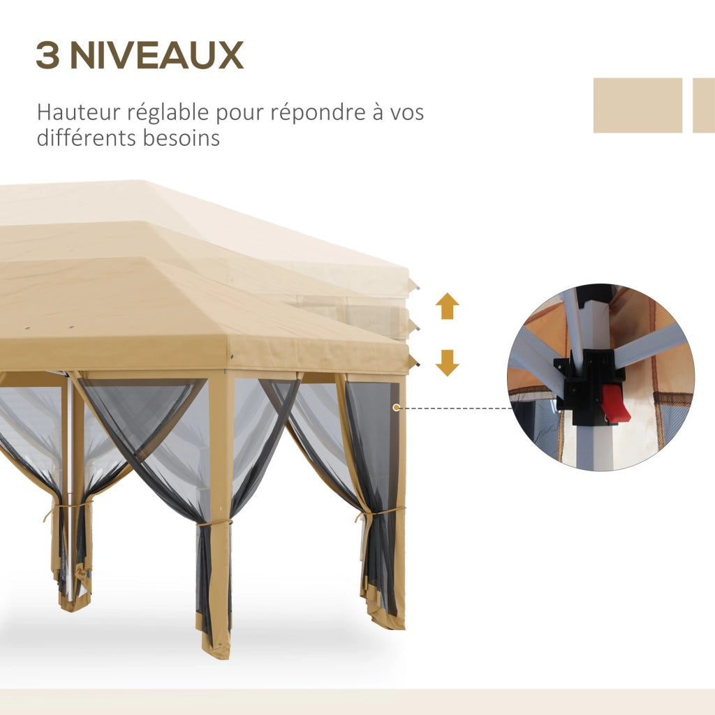 Tonnelle Barnum Pliant Pop-up ¨C Zephmum ¨C Beige Nero 6x3m
