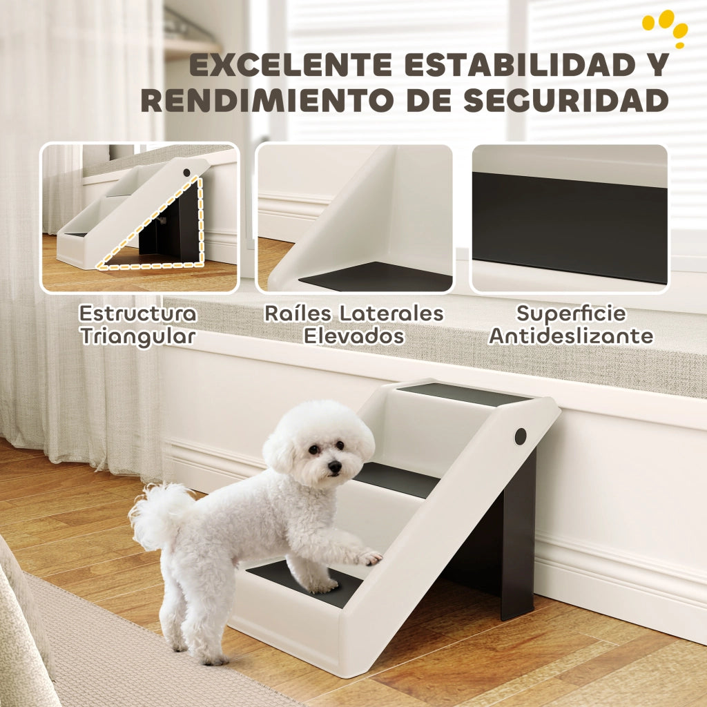 Scaletta per Cani Pieghevole 3 Gradini per Animali Anziani ¨C zephmum ¨C Crema 53x30,5x36,5 cm