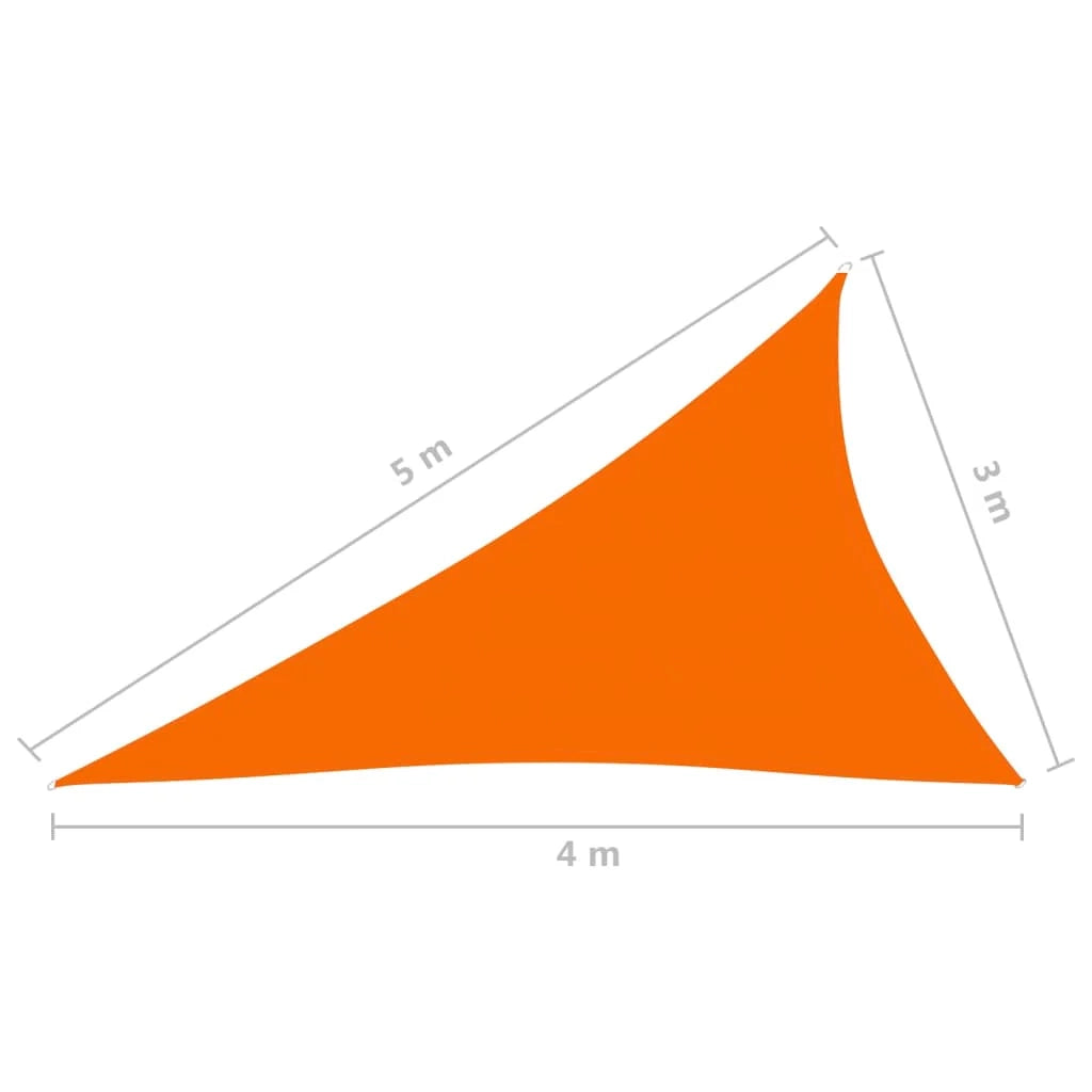 Vela ombreggiante triangolare in tessuto Oxford 3 x 4 x 5 m arancione 02_0009848