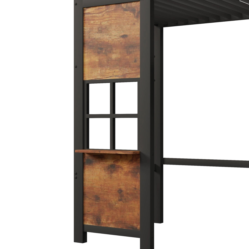 Letto a soppalco 90x200 cm con scala contenitore e area gioco