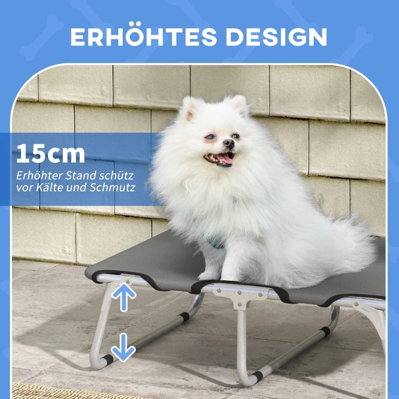 Cuccia pieghevole per cani, robusta e confortevole, fino a 10 kg, 71x58x20 cm, grigia.