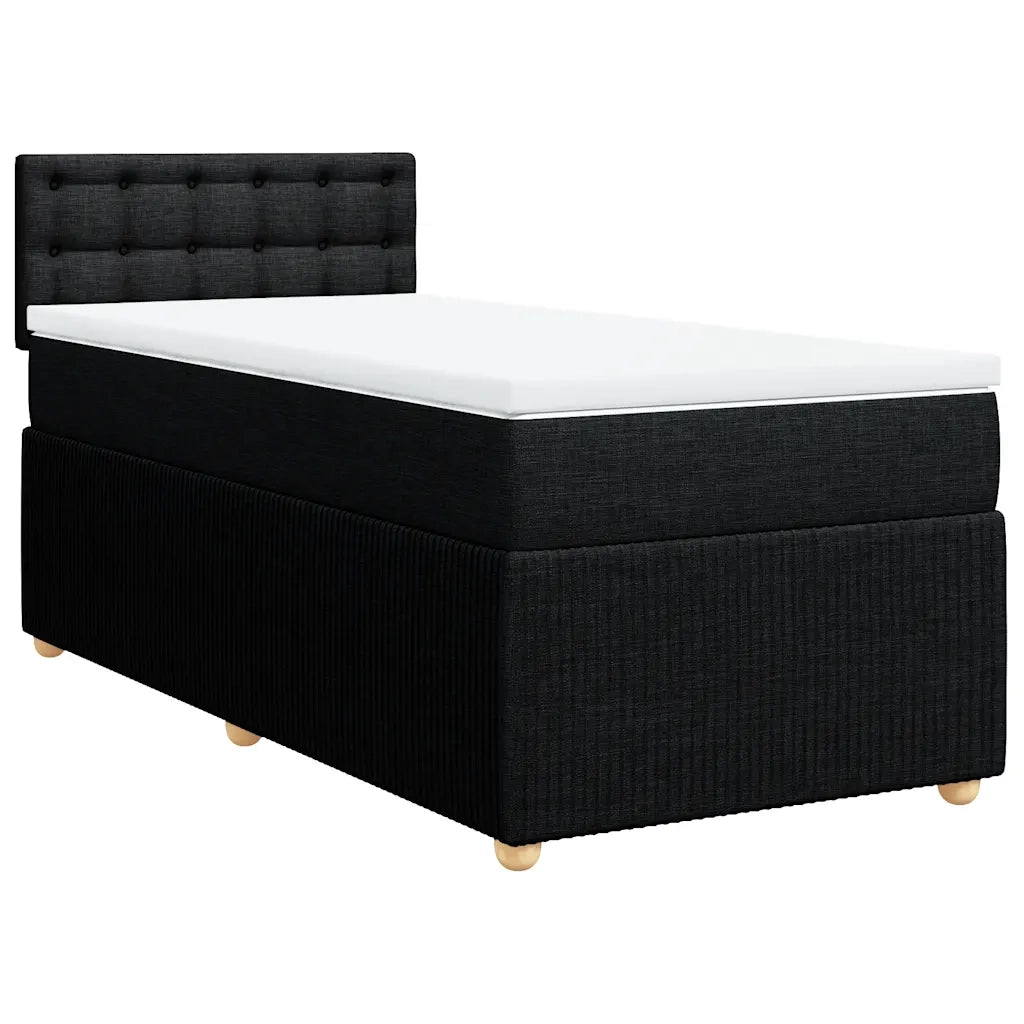 Giroletto a Molle con Materasso Nero 80x200 cm inTessuto
