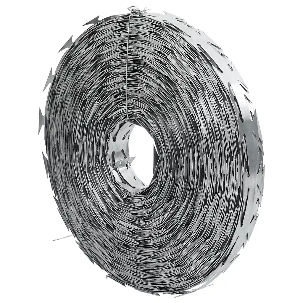 Filo Spinato Concertina con Lame in Acciaio Zincato 500 m