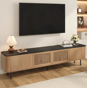 Mobile TV moderno 190x35x45 cm in MDF e pannelli di particelle; colore rovere