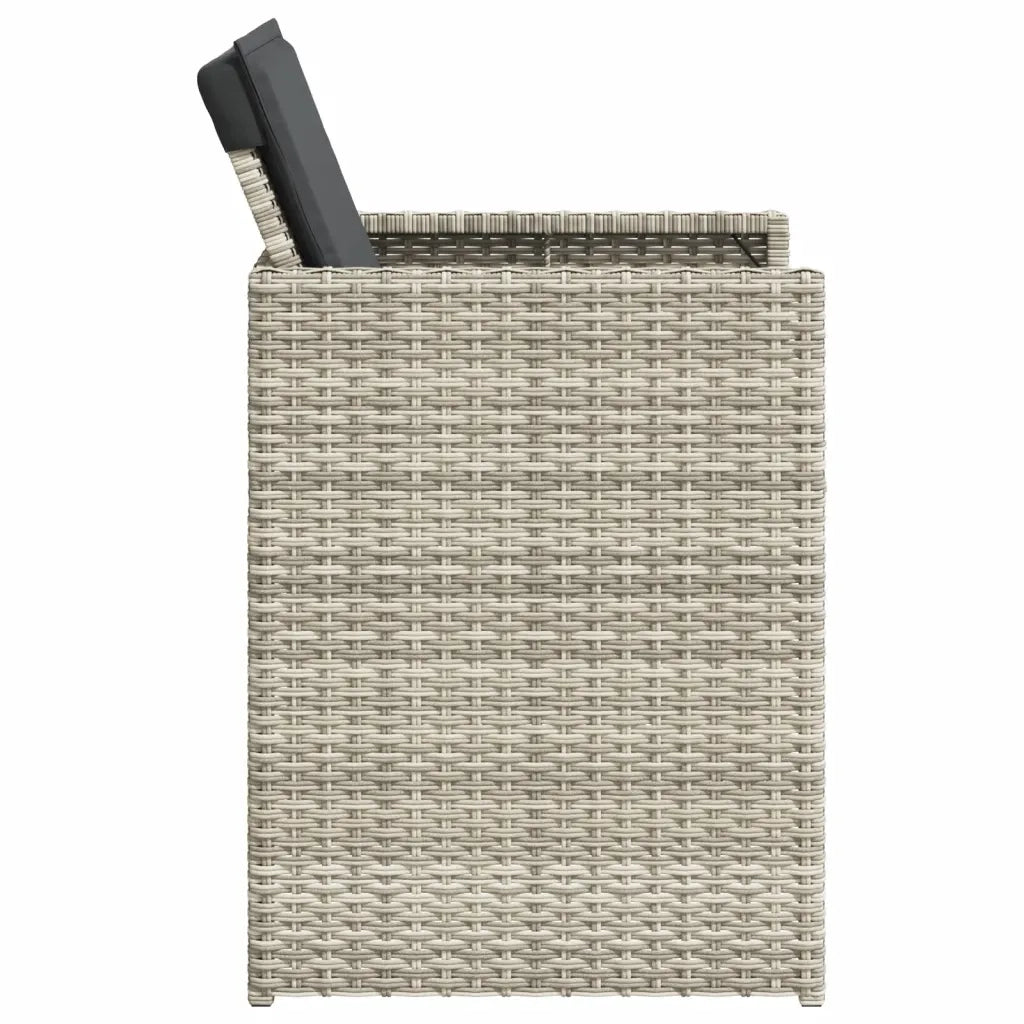 Sedie da Giardino con Cuscini 4 pz | Sedie da Esterno Grigio Chiaro in Polyrattan