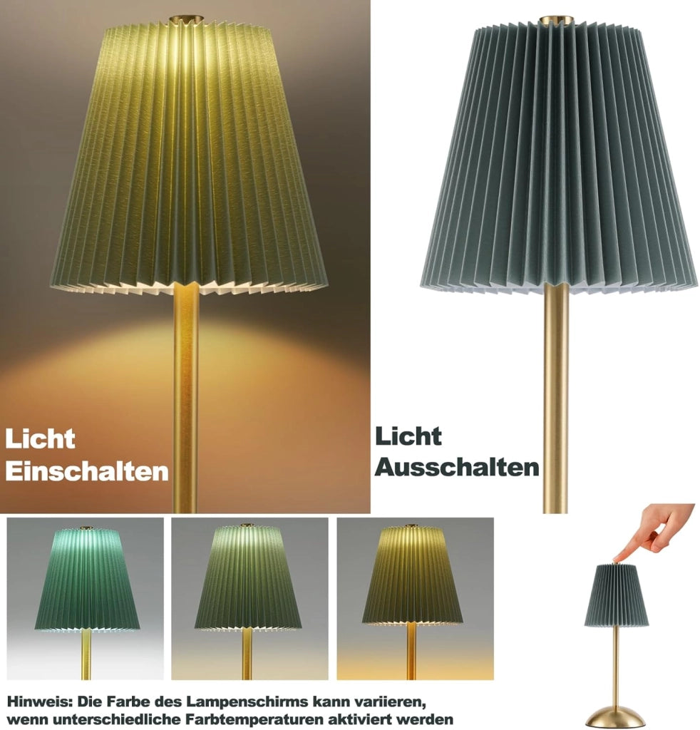 ZMH Lampada da tavolo LED set 2 pezzi wireless touch dimmerabile 3 temperature colore per camera letto soggiorno