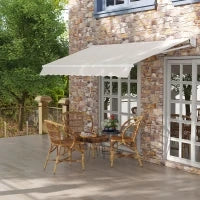 Tenda da Sole 3x2 m a Bracci, Regolabile 5°-35° in Alluminio e Poliestere, Bianco Crema