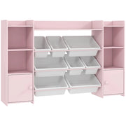Scaffale portaoggetti per bambini, scaffale per giocattoli e libri, per tenere in ordine, 8 scatole rimovibili, rosa