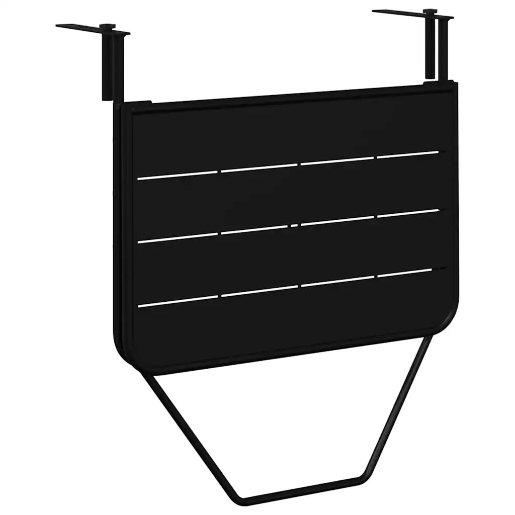 Tavolo Appeso da Balcone Nero 60 x 39 x 65 cm Acciaio 42008075