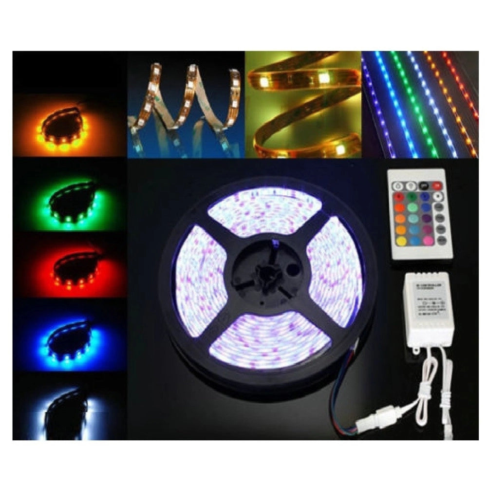Trade Shop - Bobina Striscia Strip Led 5050 Flessibile 5mt Adesiva Luce Interno Esterno Ip65 -