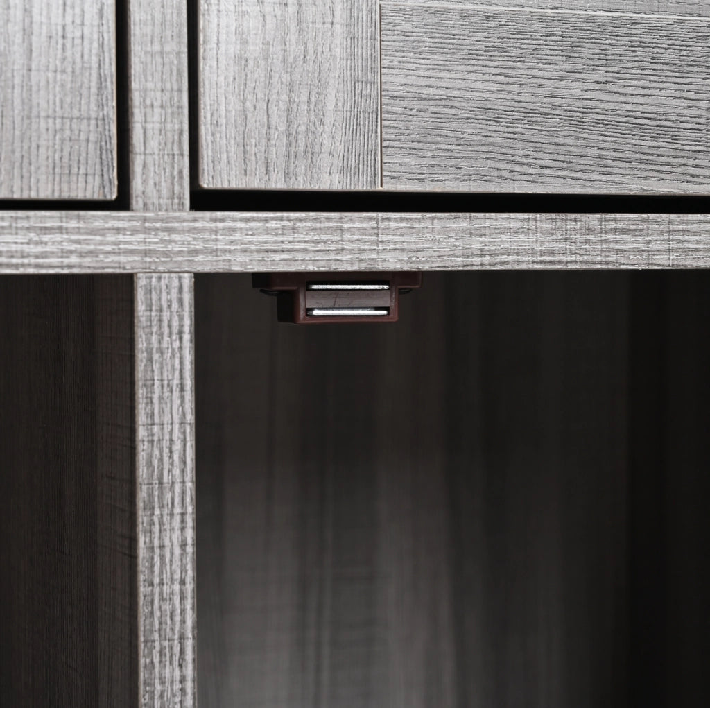 Carrello da cucina 139x46(71)x91.5 cm con piano pieghevole e ampio spazio contenitivo in MDF grigio