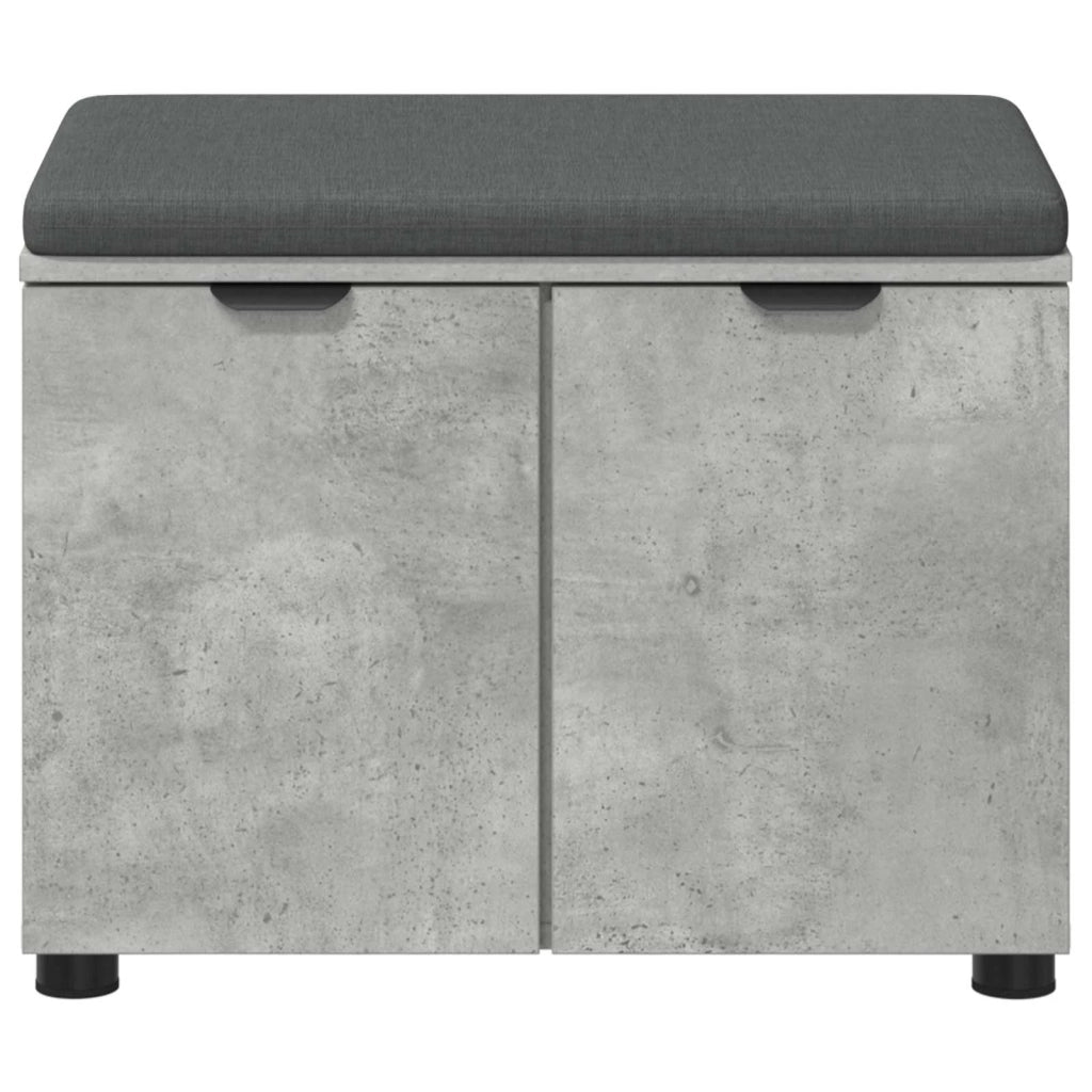 Panca per ingresso con cuscino Grigio Cemento 60 x 38 x 46 cm 891475