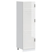 Mobile da cucina Porto con ampia capacità di contenimento 60 x 57 x 207 cm piedini regolabili design moderno in legno composito bianco lucido 02_0050414