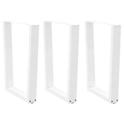 Set di 3 gambe per tavolo da pranzo a forma di V 70 x 73 cm con piedini regolabili design moderno acciaio bianco 02_0056947
