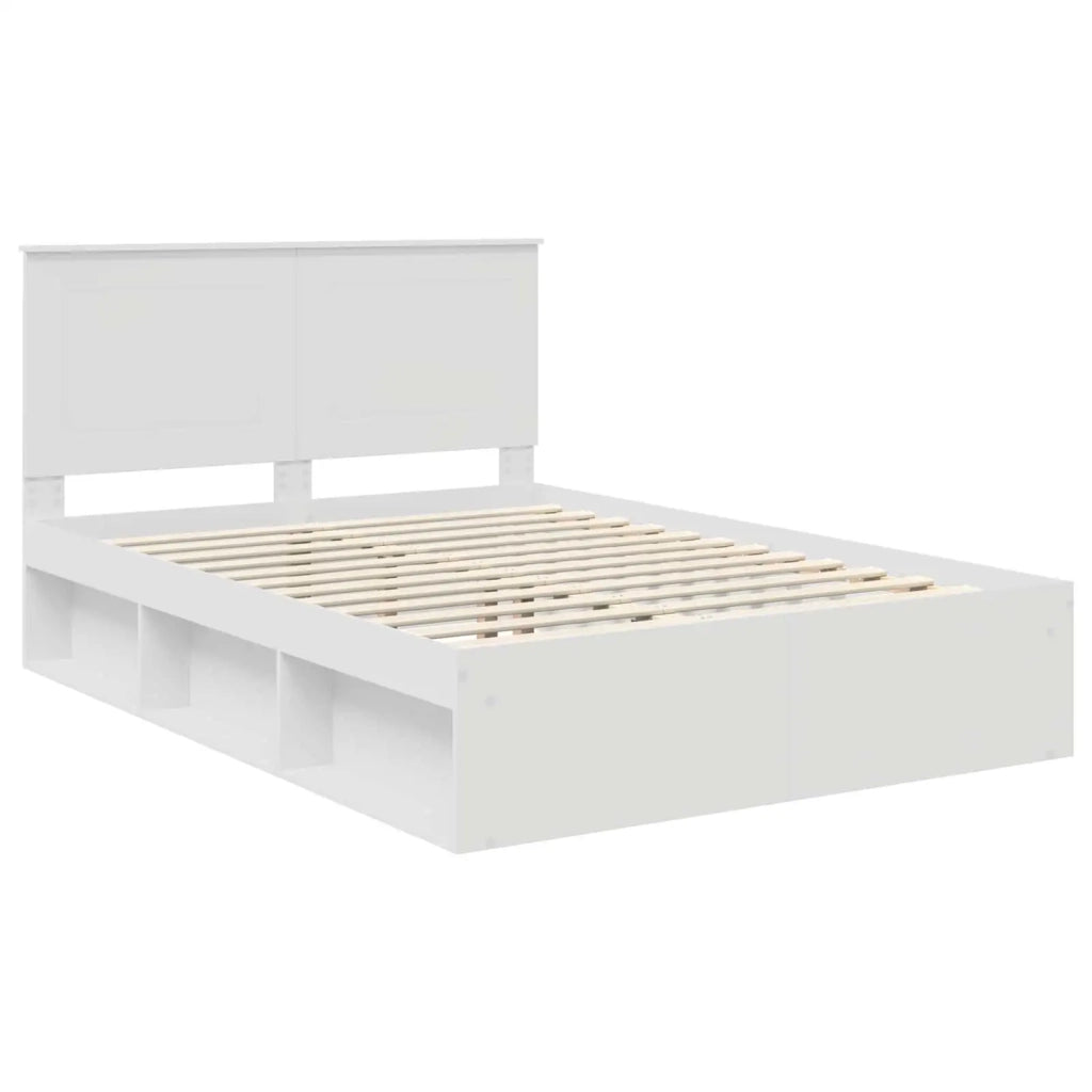 Struttura del letto Bianco 140 x 190 cm Pino massello
