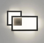 Applique LED da Parete Moderna Design Geometrico Rettangolare Nera Illuminazione Decorativa Interni Soggiorno Camera Letto
