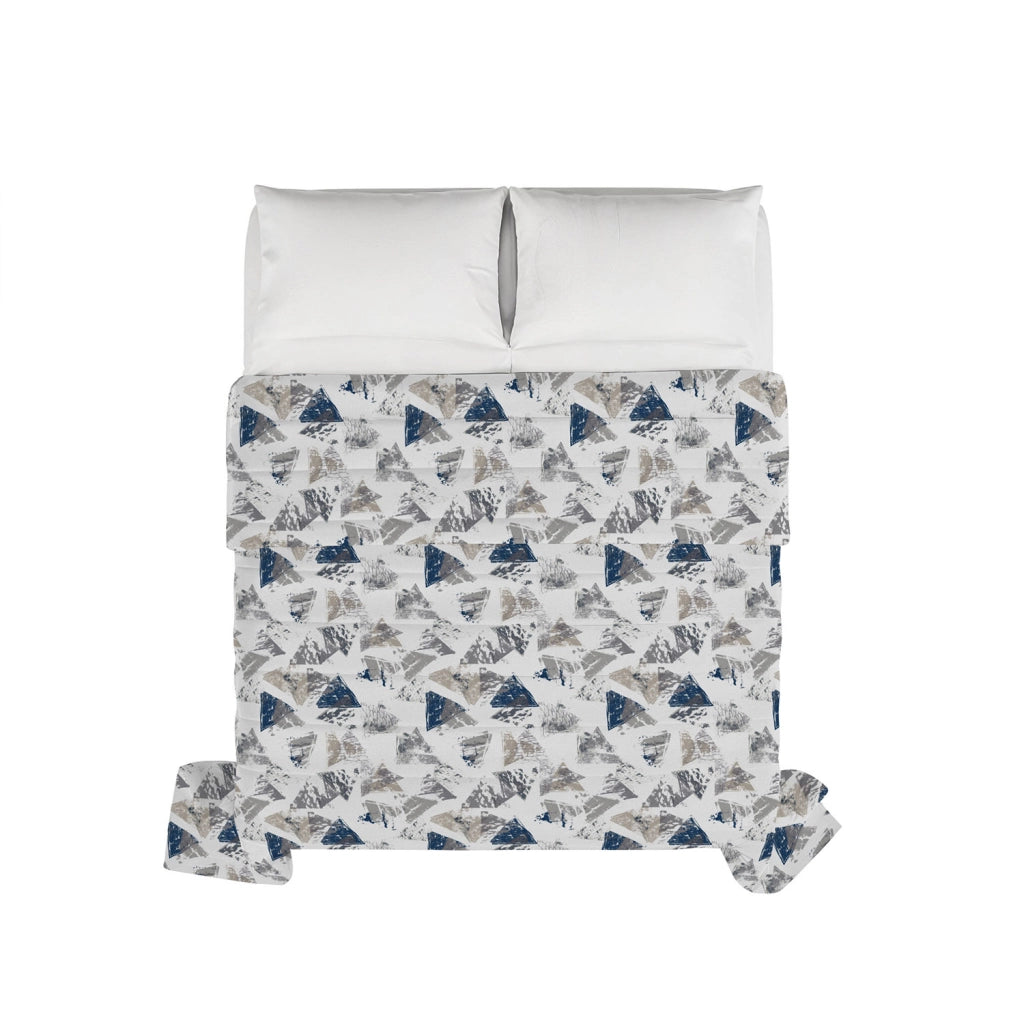 Trapuntino Double Face Singolo 100gr con Stampa in Microfibra Urban Blu