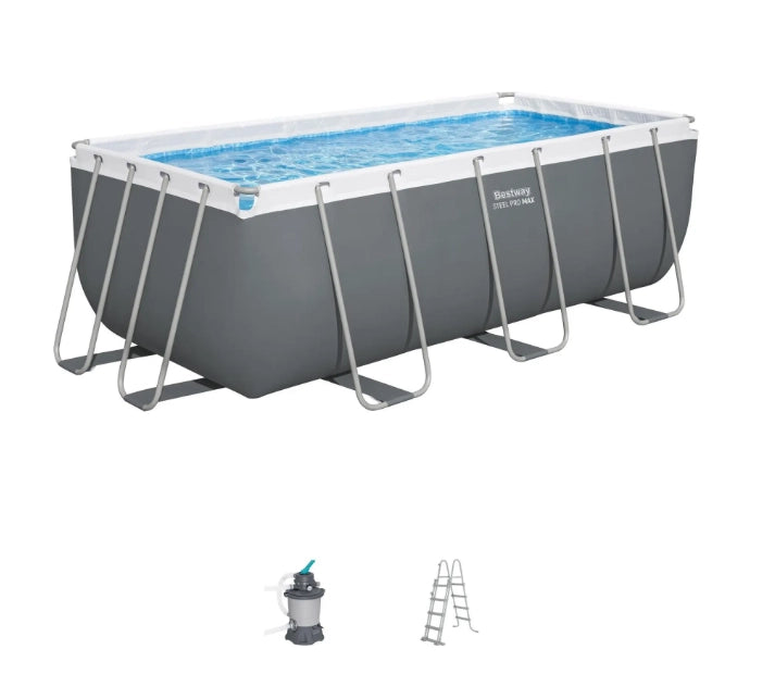 Bestway 56457 piscina fuori terra steel pro max rettangolare, 412x201x122 cm