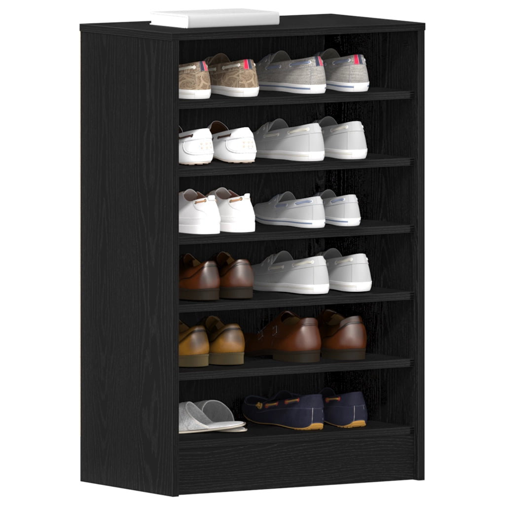 Mobile per scarpe  Nero Rovere 60x35x92 cm in legno ingegnerizzato