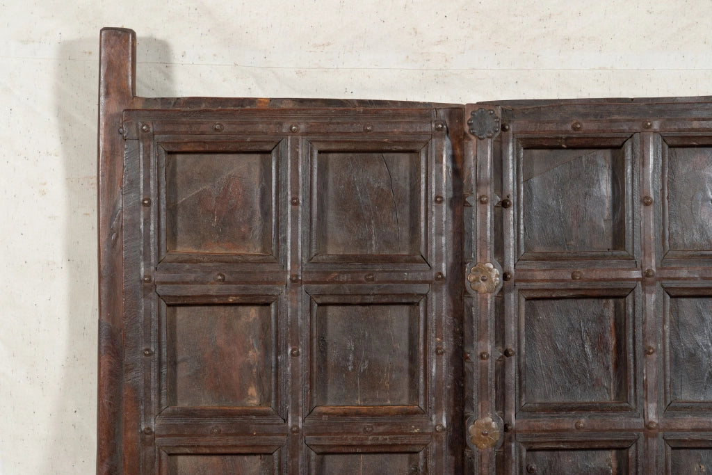 Biscottini Porta portone in legno massello e ferro da interno o da esterno vecchia e antica medievale scorrevole