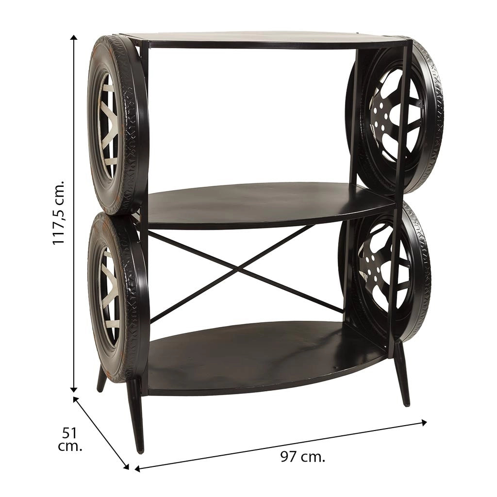 Scaffale in metallo nero 97x51x117,5h