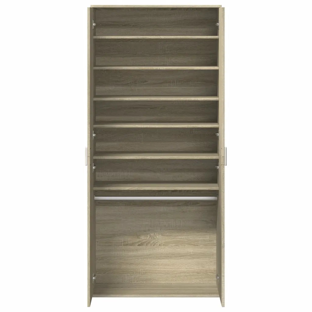 Scarpiera-Scaffale per scarpe Rovere Sonoma 80x39x178 cm in Legno Multistrato