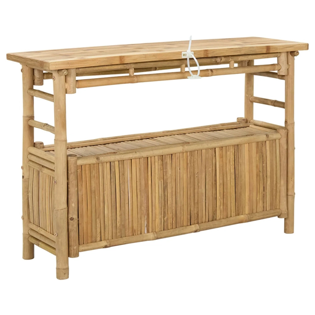 Tavolo consolle con lo scaffale Naturale 110 x 35 x 75 cm Bambù