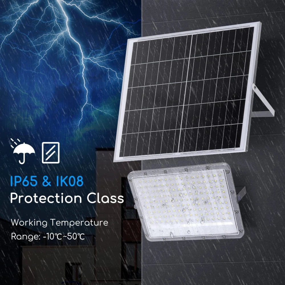 Trade Shop - Faretto Faro Led Solare 200 W Telecomando Ip65 Luce Bianco Fredda 6500k Fso-200 -