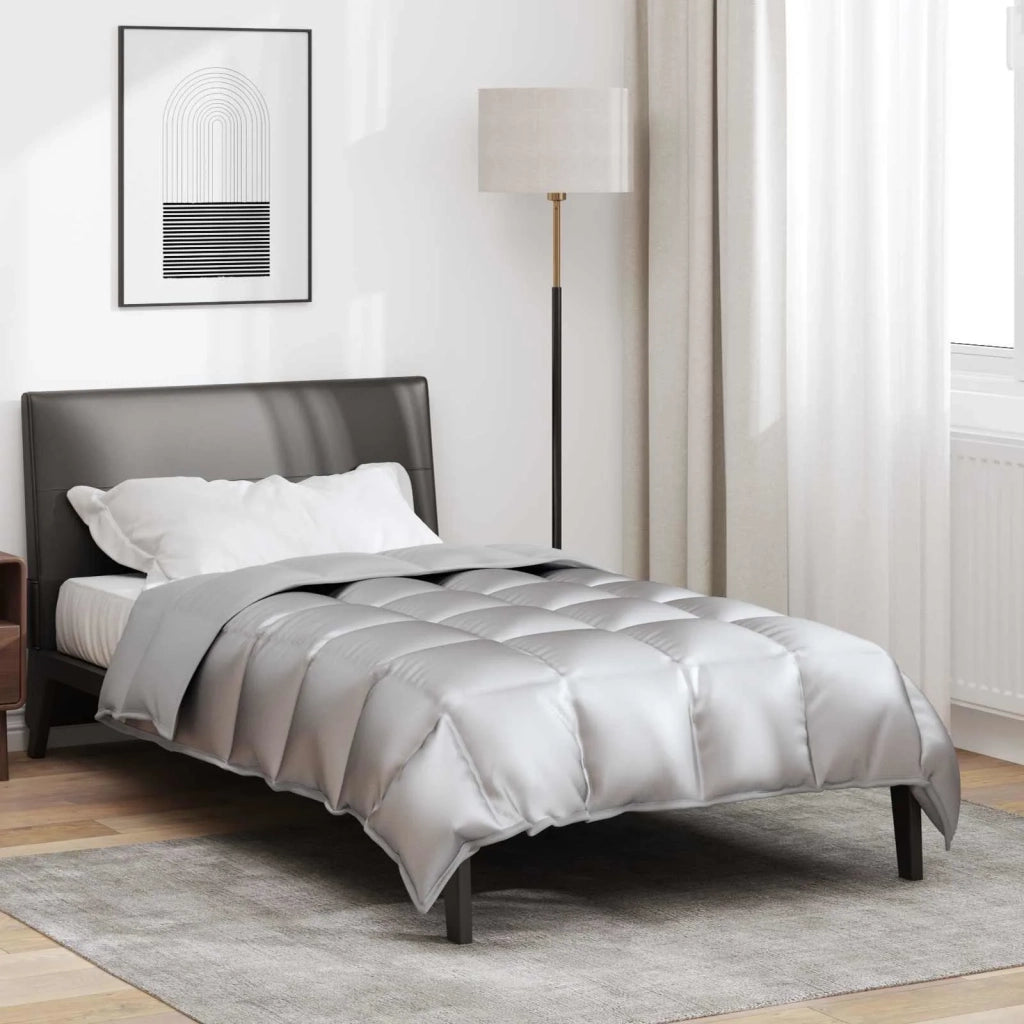 Piumone | Duvet Invernale Argento 140 x 220 cm Satin e Micropile