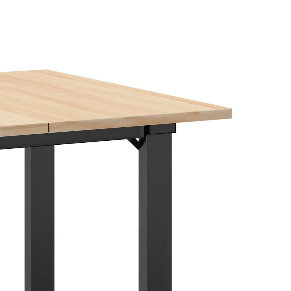 Tavolo da Pranzo Telaio a O 70x70x75 cm Legno Pino e Acciaio