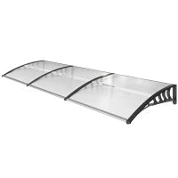 Tettoia per Esterni Curva con Viti e Bulloni Inclusi, in Policarbonato, PP e Alluminio, 122x89x24 cm